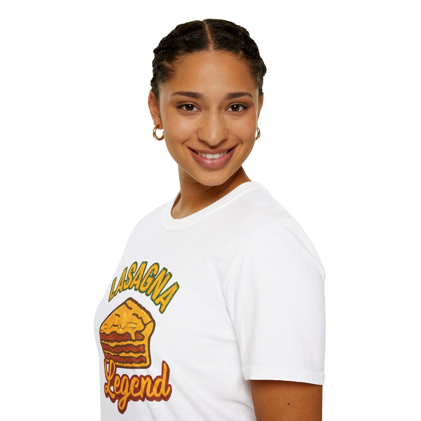 Lasagna Legend Unisex Softstyle T-Shirt, Fun Foodie Tee, Cooking Humor Shirt, Gift for Chefs, Casual Everyday Wear