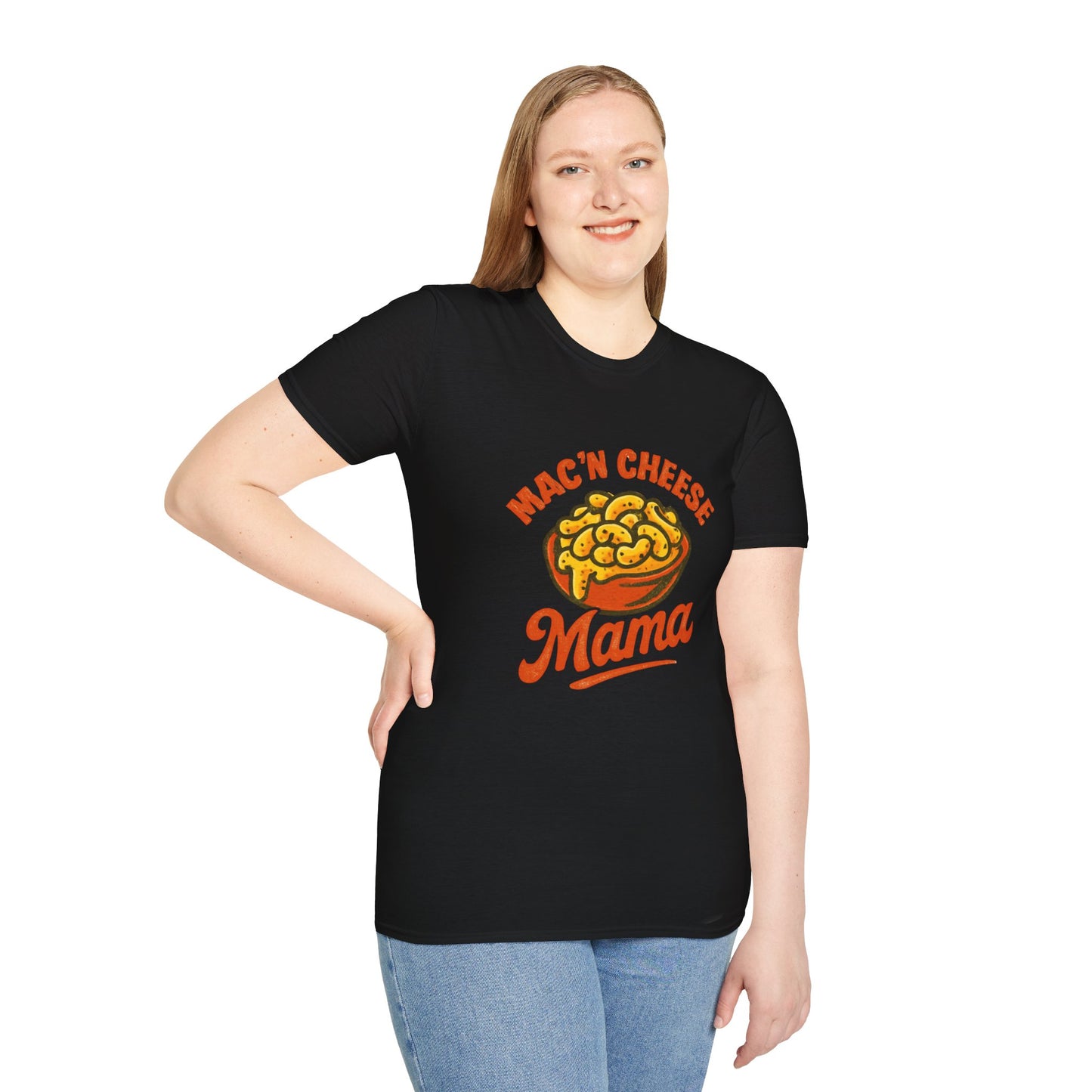 Mac 'n Cheese Mama T-Shirt, Unisex Graphic Tee for Food Lovers, Cute Gift for Moms, Casual Wear, Foodie Appreciation