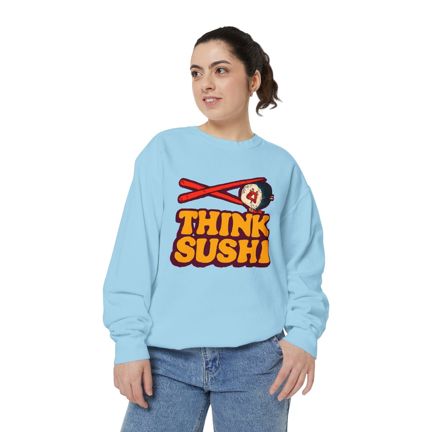 Sushi-Inspired Unisex Sweatshirt - Cozy & Fun, Perfect for Foodies, Casual Wear, Gifts for Sushi Lovers, Food-Themed Apparel