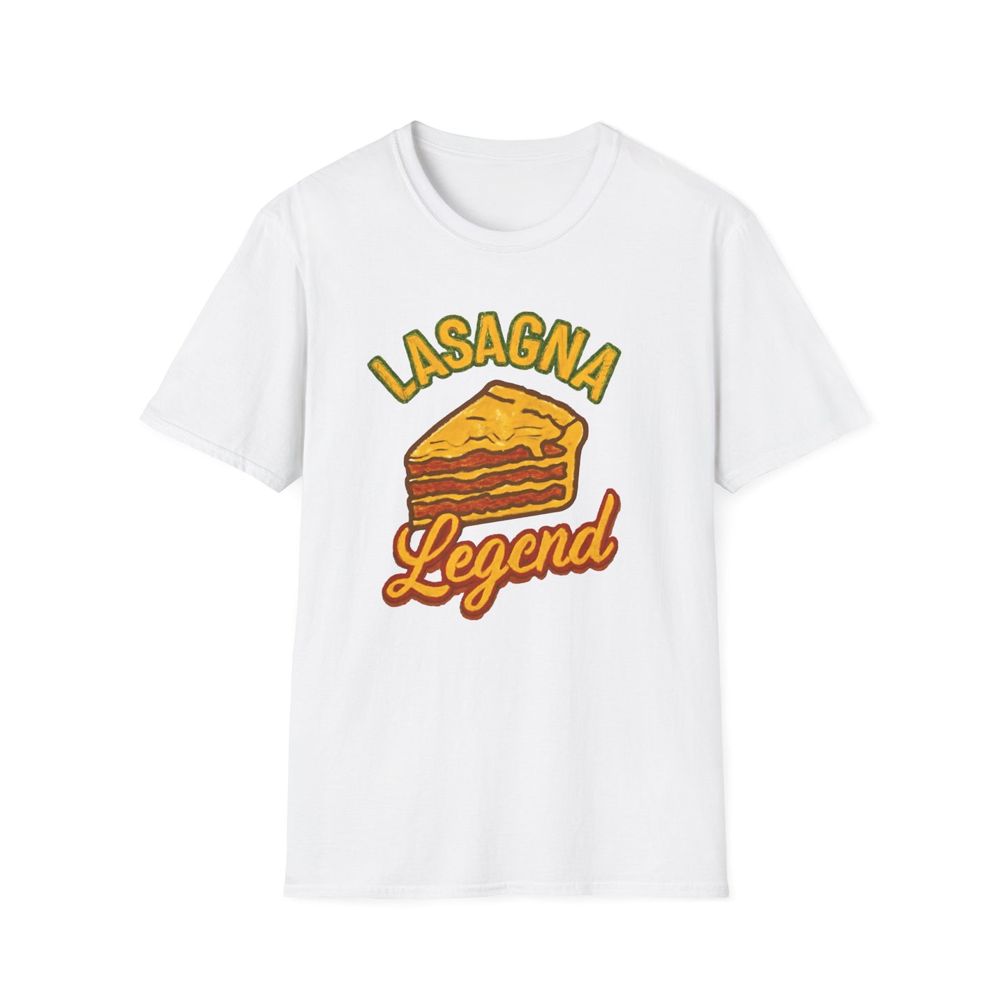 Lasagna Legend Unisex Softstyle T-Shirt, Fun Foodie Tee, Cooking Humor Shirt, Gift for Chefs, Casual Everyday Wear