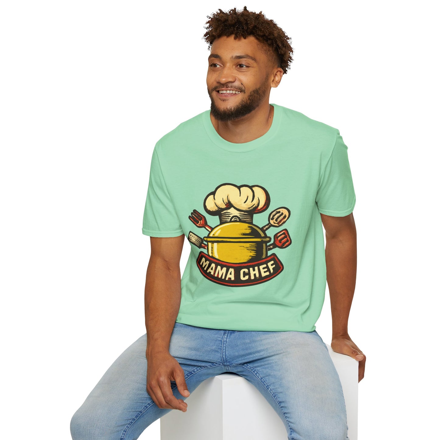 Mama Chef Unisex Softstyle T-Shirt, Cooking Gift, Foodie Apparel, Chef Shirt, Kitchen Lover Tee, Culinary Humor