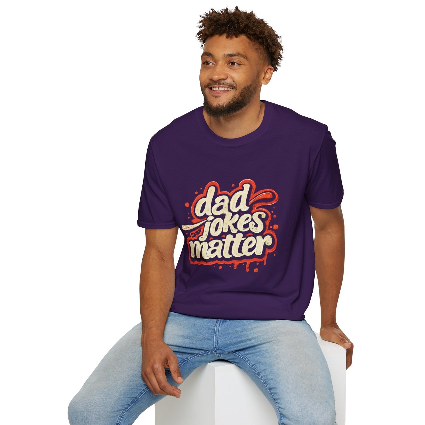 Dad Jokes Matter T-Shirt - Funny Gift for Dads, Father’s Day Apparel, Unisex Softstyle Tee, Humorous Dad T-Shirt, Casual Wear