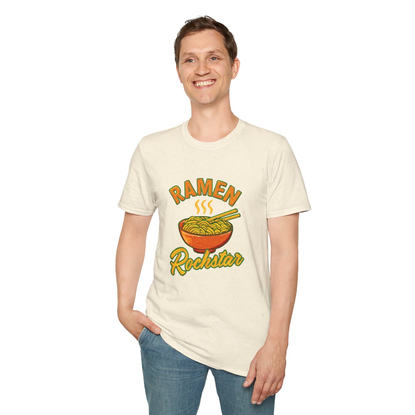 Ramen Rockstar Unisex T-Shirt, Funny Foodie Top, Gift for Sushi Lovers, Casual Wear, Kitchen Apparel, Foodie Tee