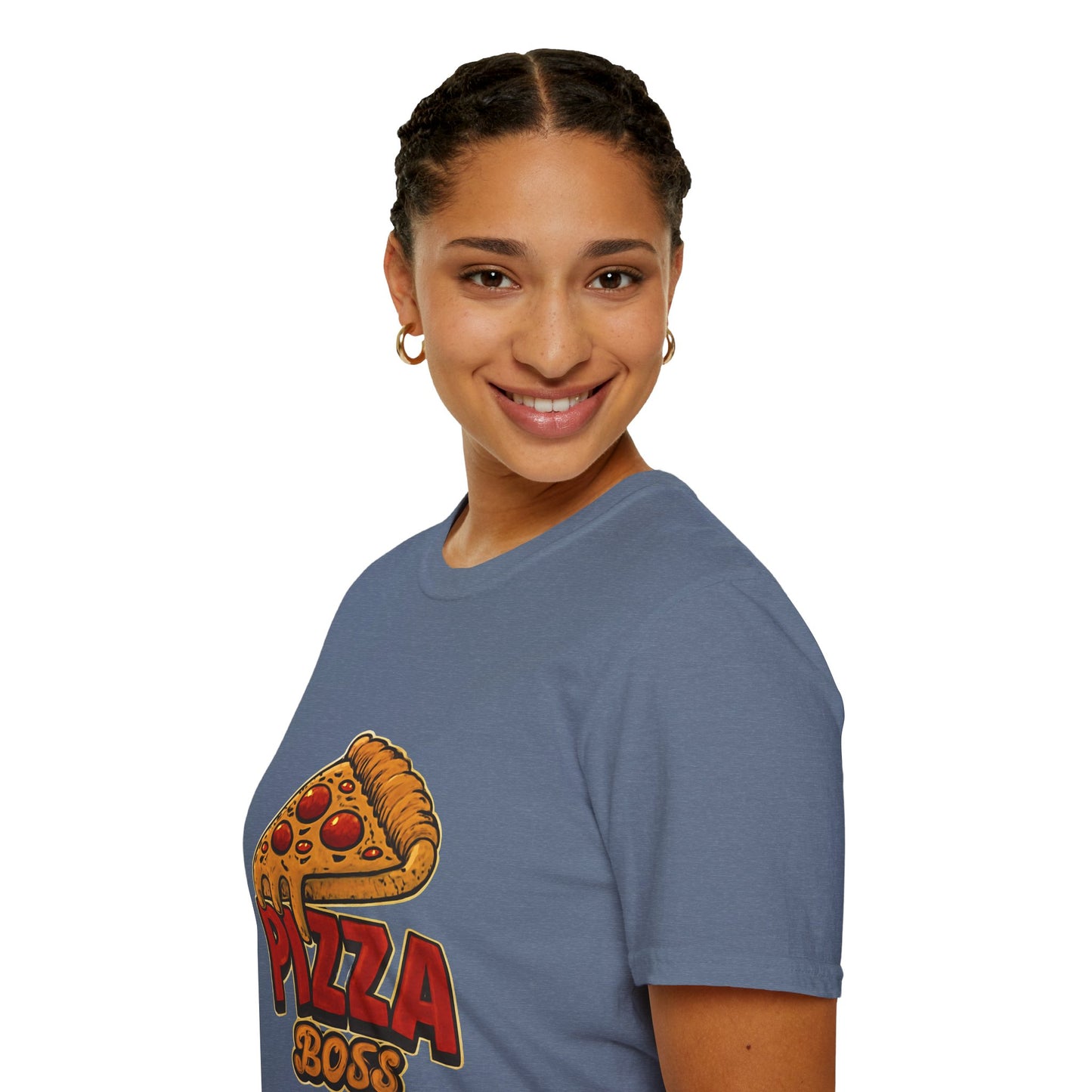 Pizza Boss Unisex Softstyle T-Shirt - Fun Foodie Gift, Casual Wear, Kitchen Enthusiast, Birthday Present, Pizza Lover Apparel