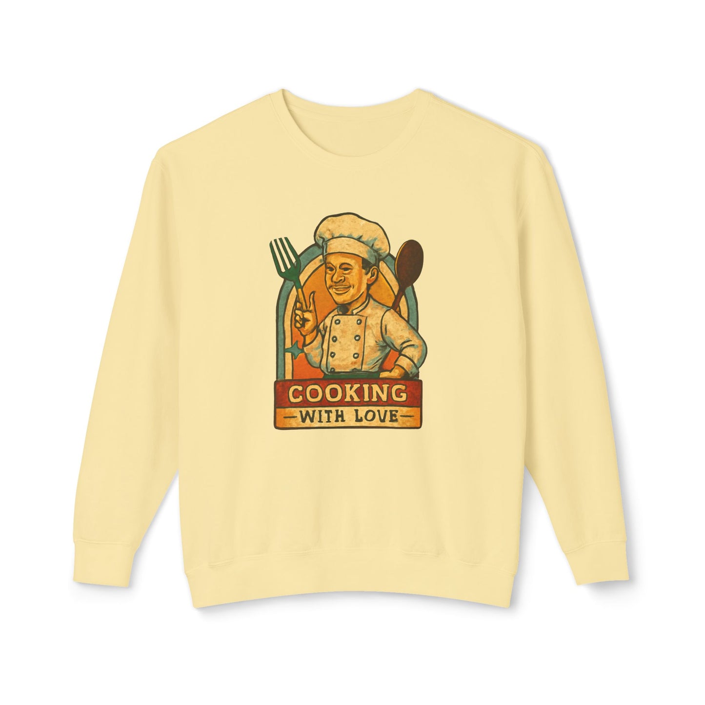 Cooking with Love Crewneck Sweatshirt - Perfect Gift for Chefs, Foodies, Kitchen Decor, Cooking Lovers, Cozy Wear