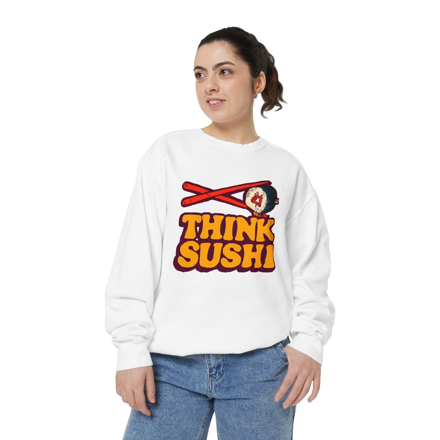 Sushi-Inspired Unisex Sweatshirt - Cozy & Fun, Perfect for Foodies, Casual Wear, Gifts for Sushi Lovers, Food-Themed Apparel
