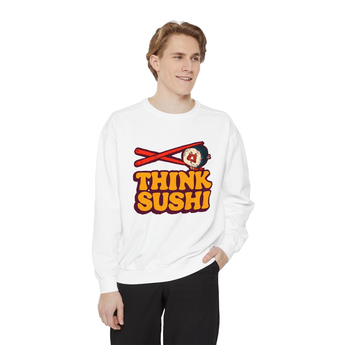 Sushi-Inspired Unisex Sweatshirt - Cozy & Fun, Perfect for Foodies, Casual Wear, Gifts for Sushi Lovers, Food-Themed Apparel