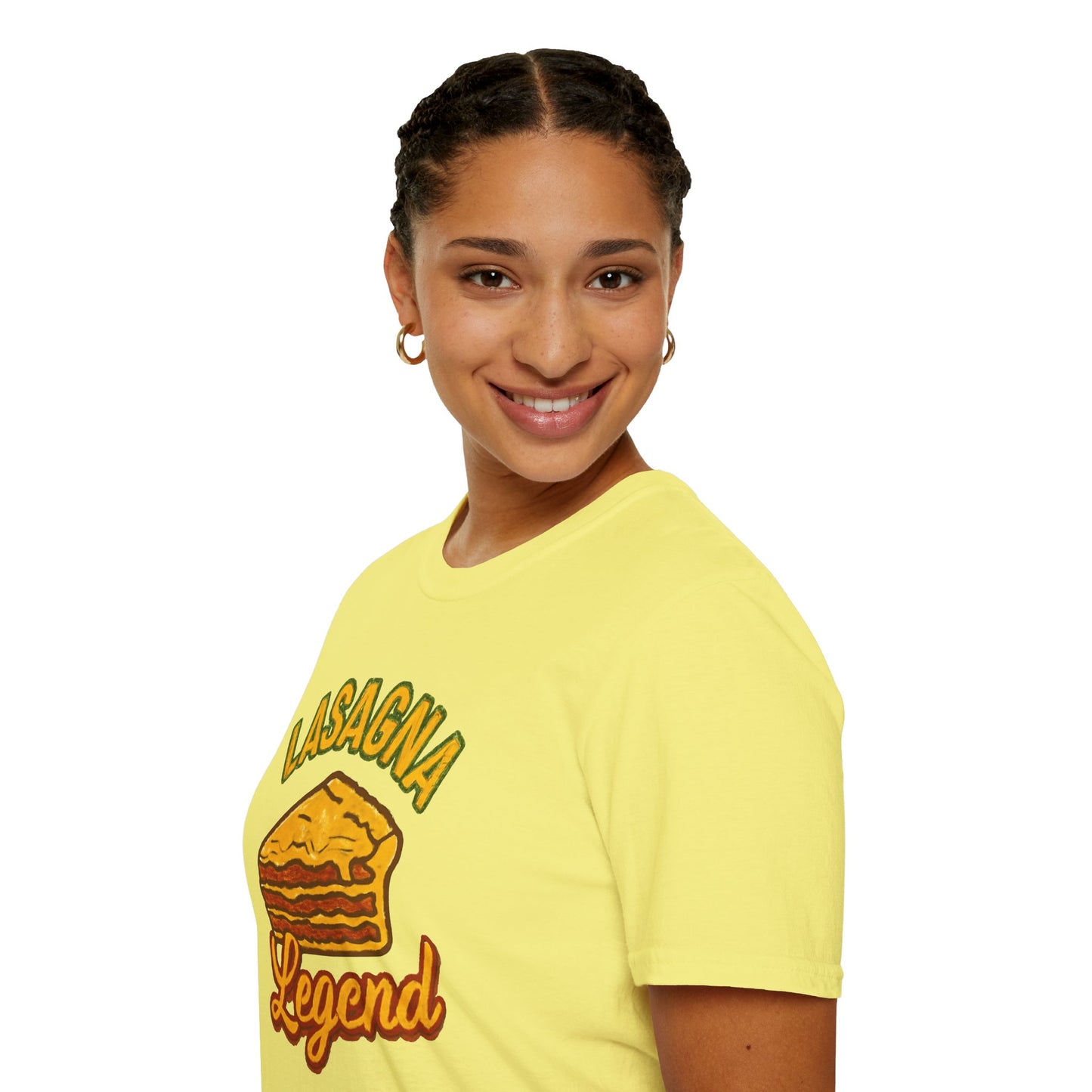 Lasagna Legend Unisex Softstyle T-Shirt, Fun Foodie Tee, Cooking Humor Shirt, Gift for Chefs, Casual Everyday Wear