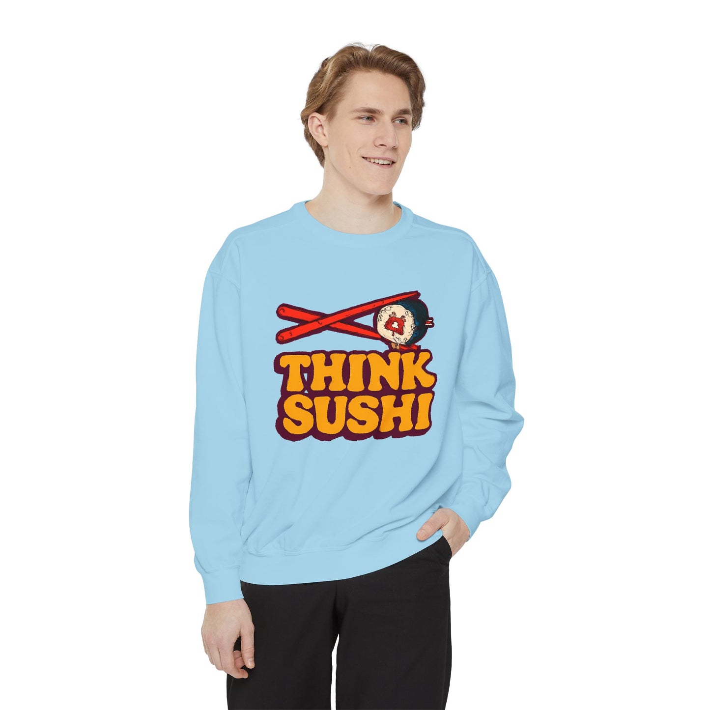 Sushi-Inspired Unisex Sweatshirt - Cozy & Fun, Perfect for Foodies, Casual Wear, Gifts for Sushi Lovers, Food-Themed Apparel