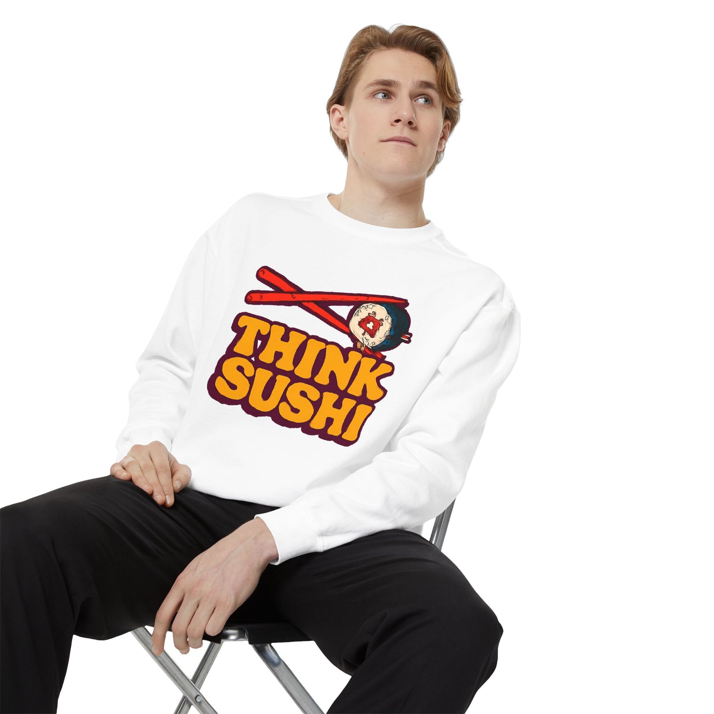 Sushi-Inspired Unisex Sweatshirt - Cozy & Fun, Perfect for Foodies, Casual Wear, Gifts for Sushi Lovers, Food-Themed Apparel