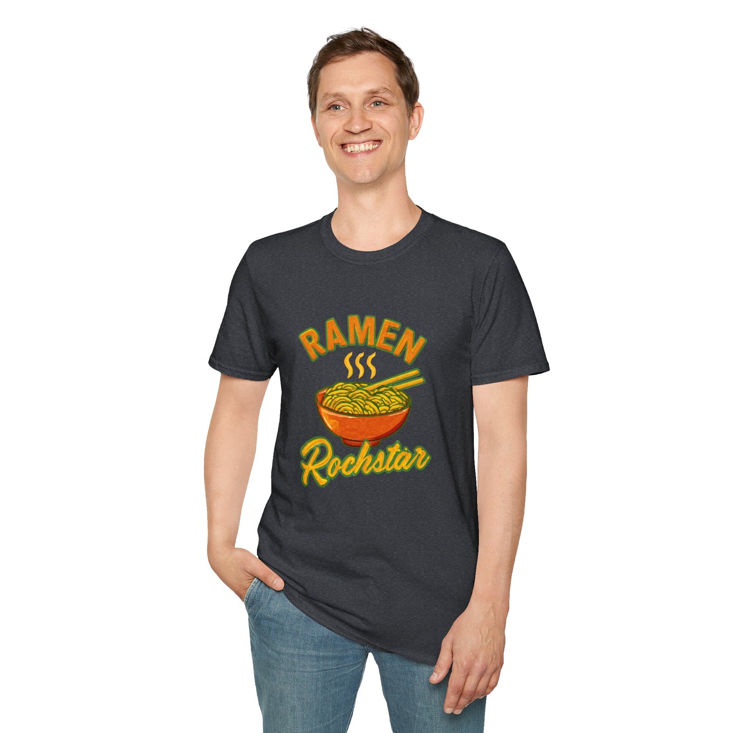Ramen Rockstar Unisex T-Shirt, Funny Foodie Top, Gift for Sushi Lovers, Casual Wear, Kitchen Apparel, Foodie Tee
