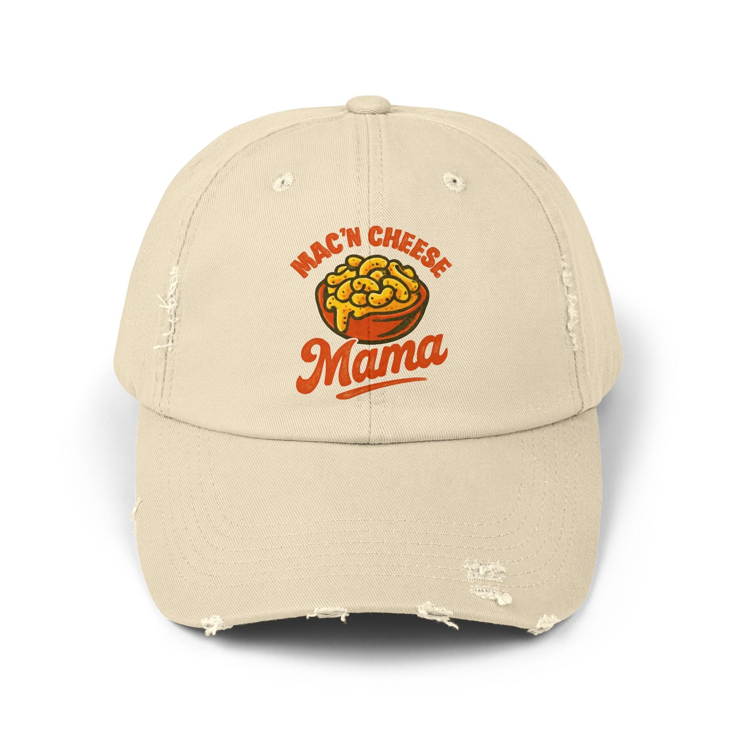Mac n Cheese Mama Distressed Cap, Funny Baseball Hat, Gift for Chefs, Foodie Apparel, Cooking Mom Gift, Trendy Unisex Hat