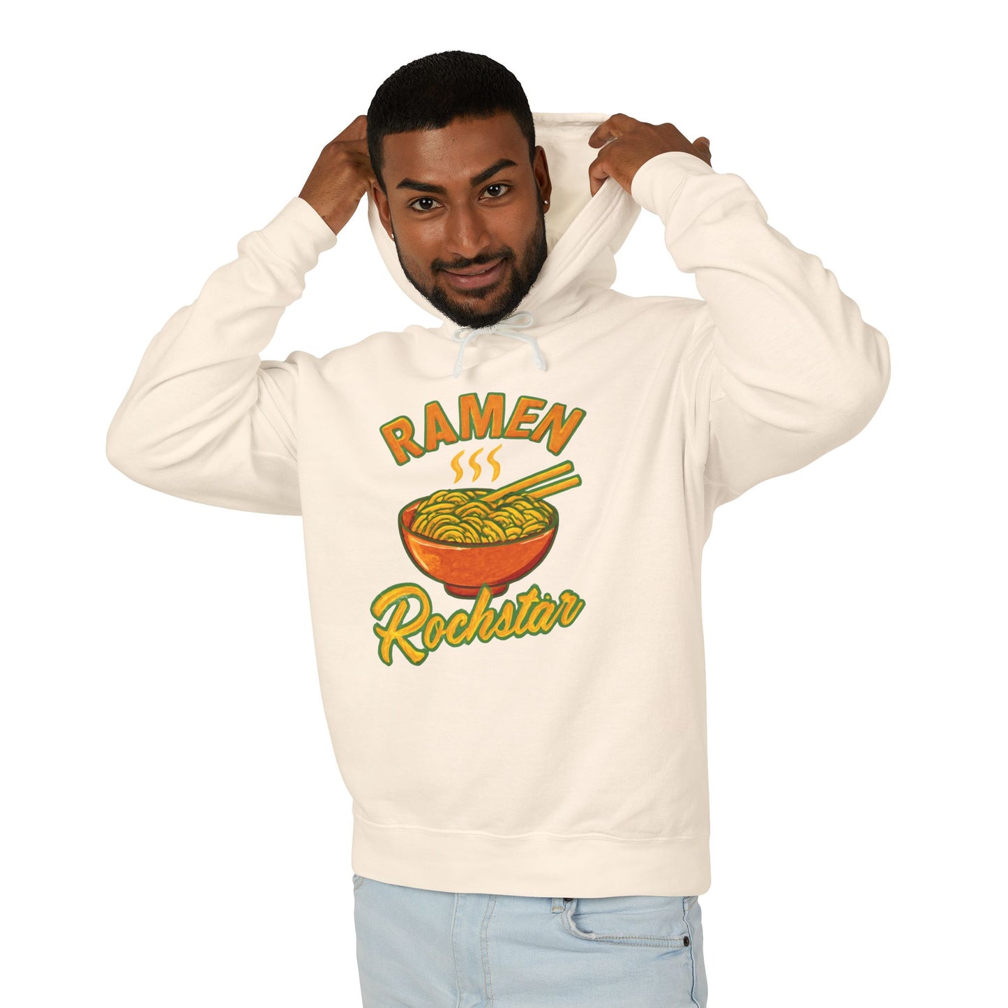 Ramen Rockstar Hoodie | Unisex Lightweight Sweatshirt, Foodie Gift, Fun Fashion, Cozy Wear, Casual Style, Unique Apparel