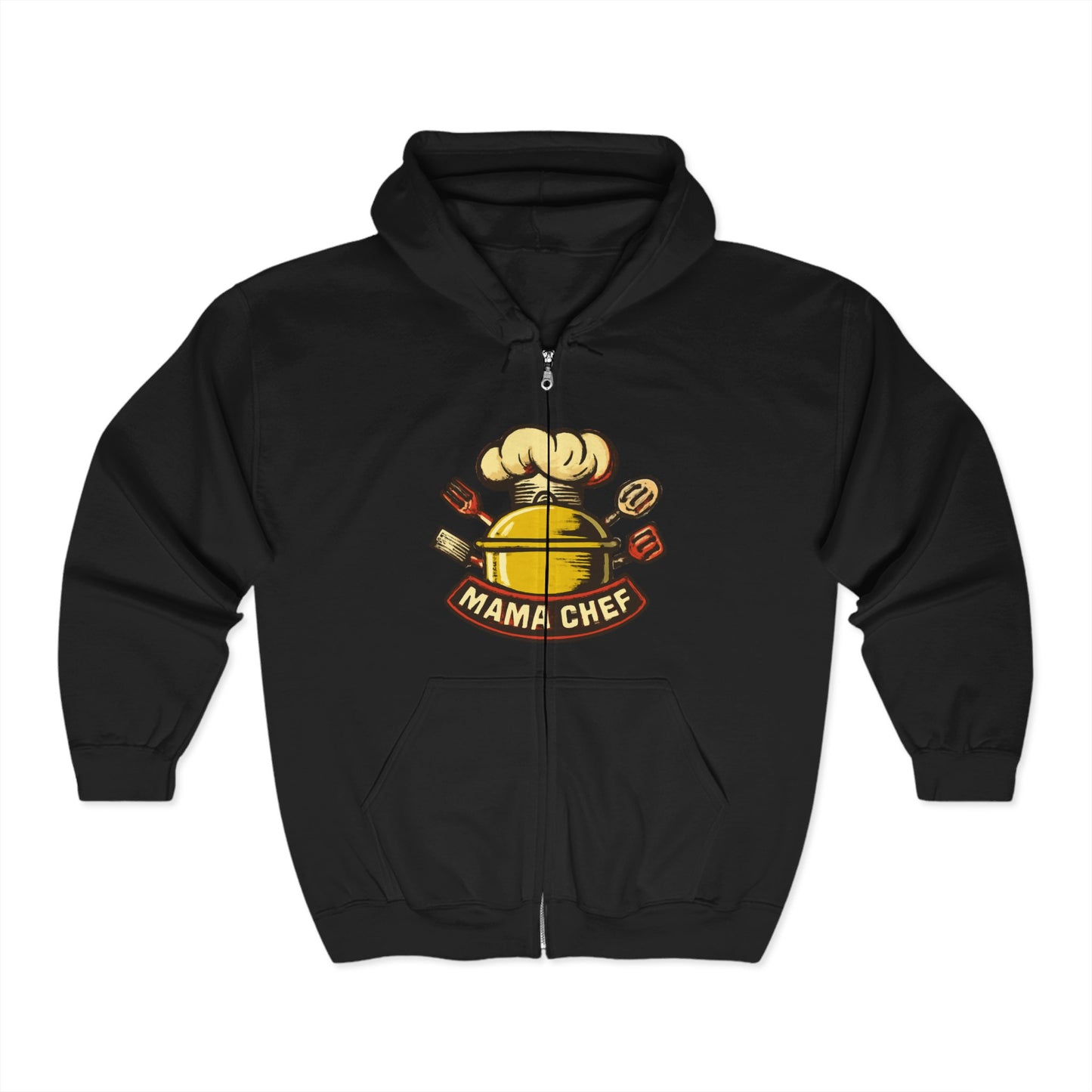 Mama Chef Unisex Heavy Blend Full Zip Hoodie - Gift for Cooking Lovers, Culinary Enthusiasts, Foodie Apparel, Kitchen Humor Sweatshirt