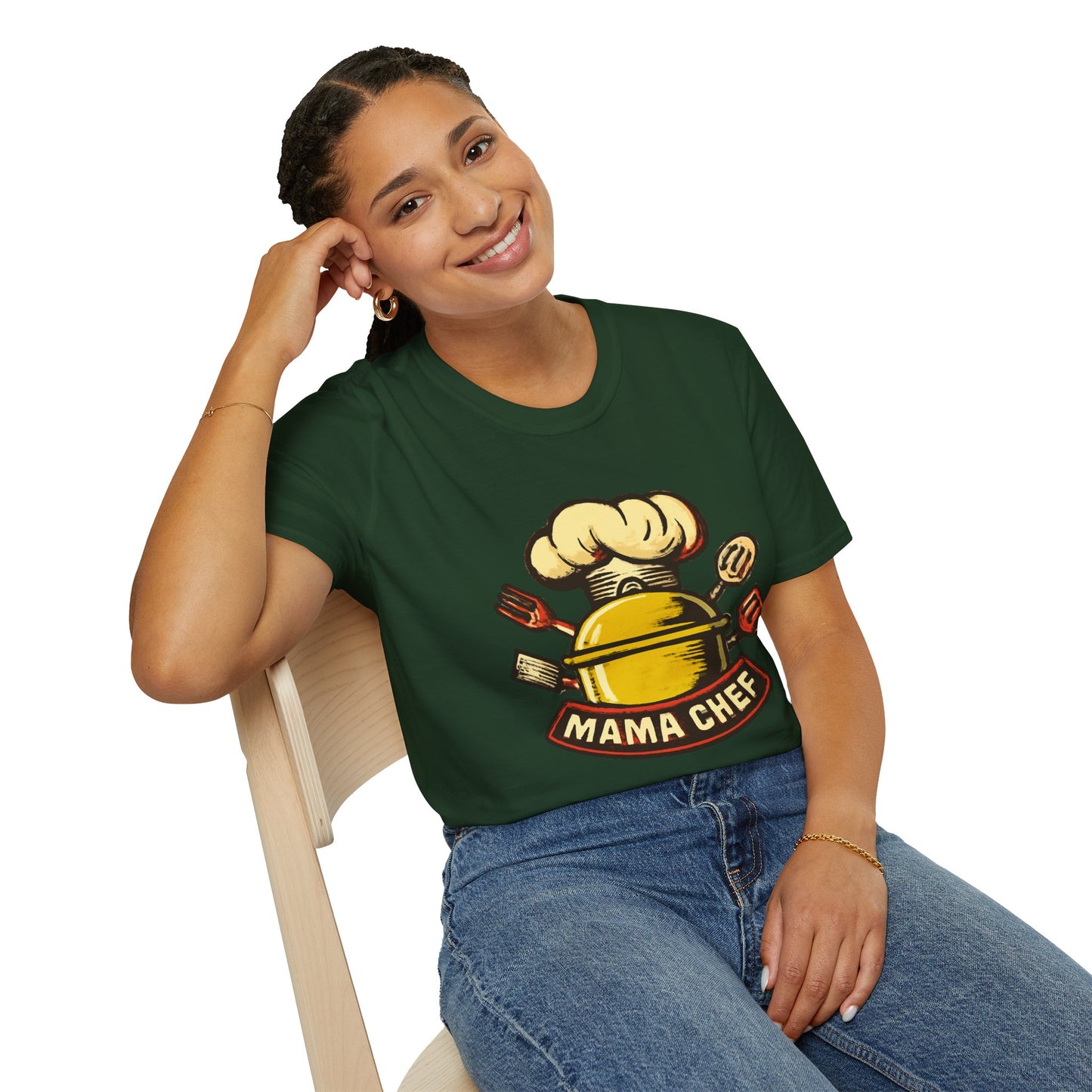 Mama Chef Unisex Softstyle T-Shirt, Cooking Gift, Foodie Apparel, Chef Shirt, Kitchen Lover Tee, Culinary Humor