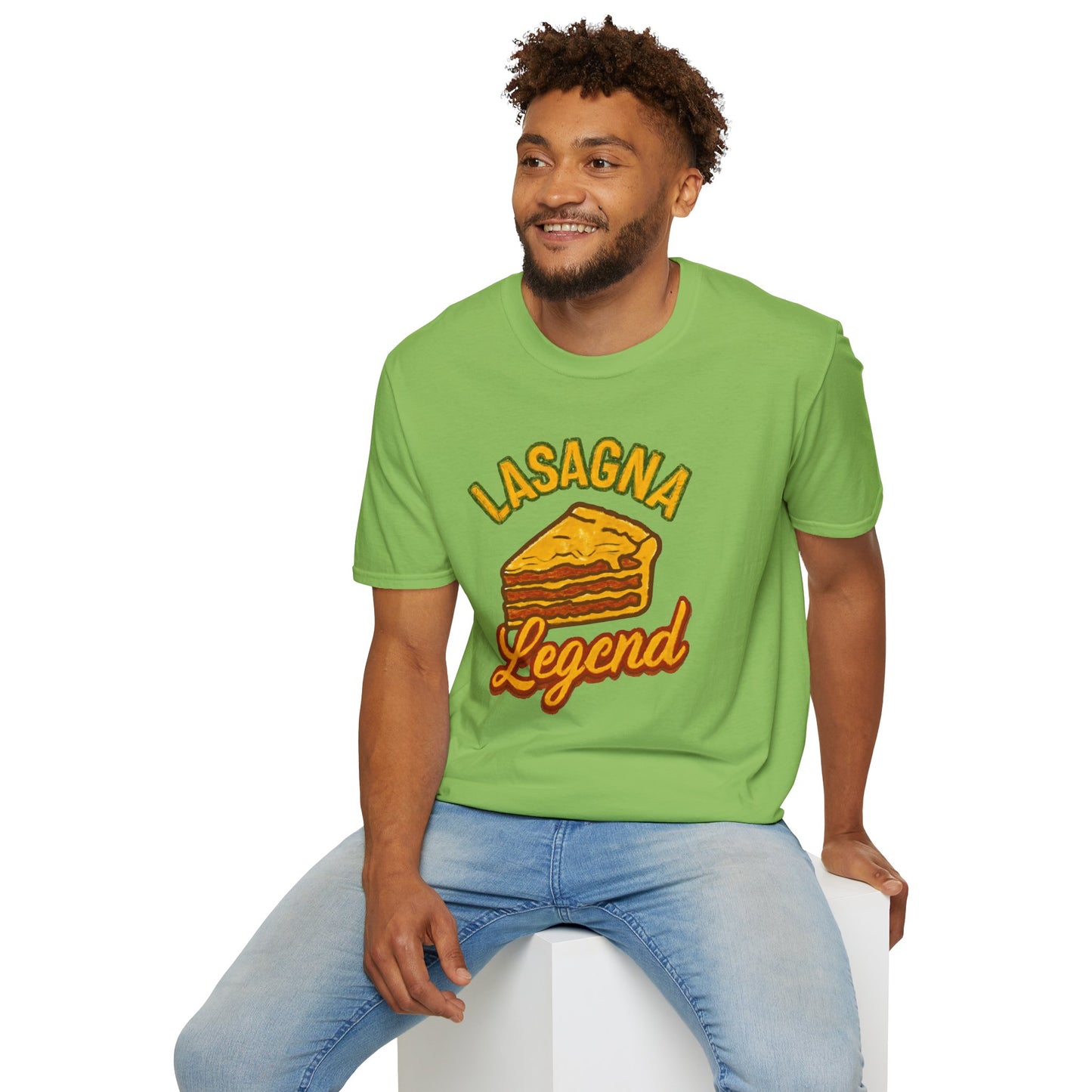 Lasagna Legend Unisex Softstyle T-Shirt, Fun Foodie Tee, Cooking Humor Shirt, Gift for Chefs, Casual Everyday Wear
