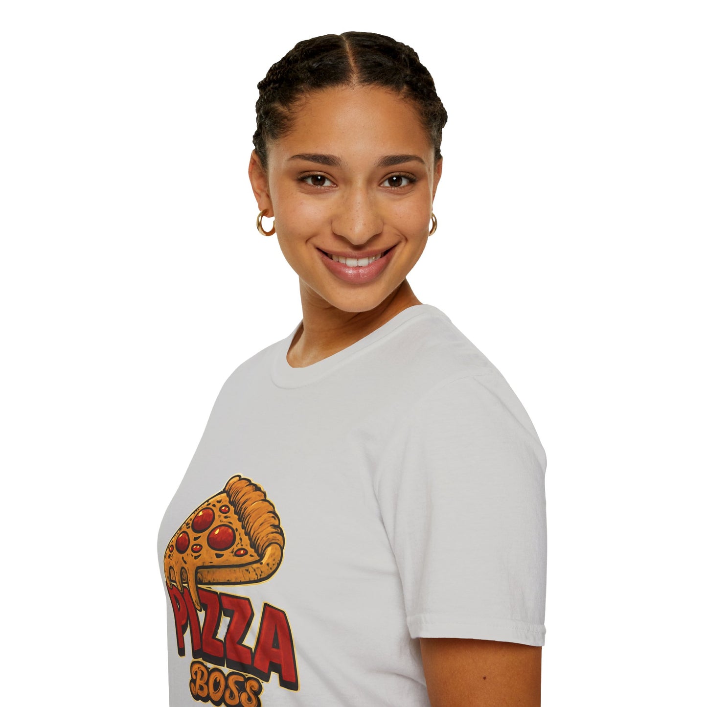 Pizza Boss Unisex Softstyle T-Shirt - Fun Foodie Gift, Casual Wear, Kitchen Enthusiast, Birthday Present, Pizza Lover Apparel