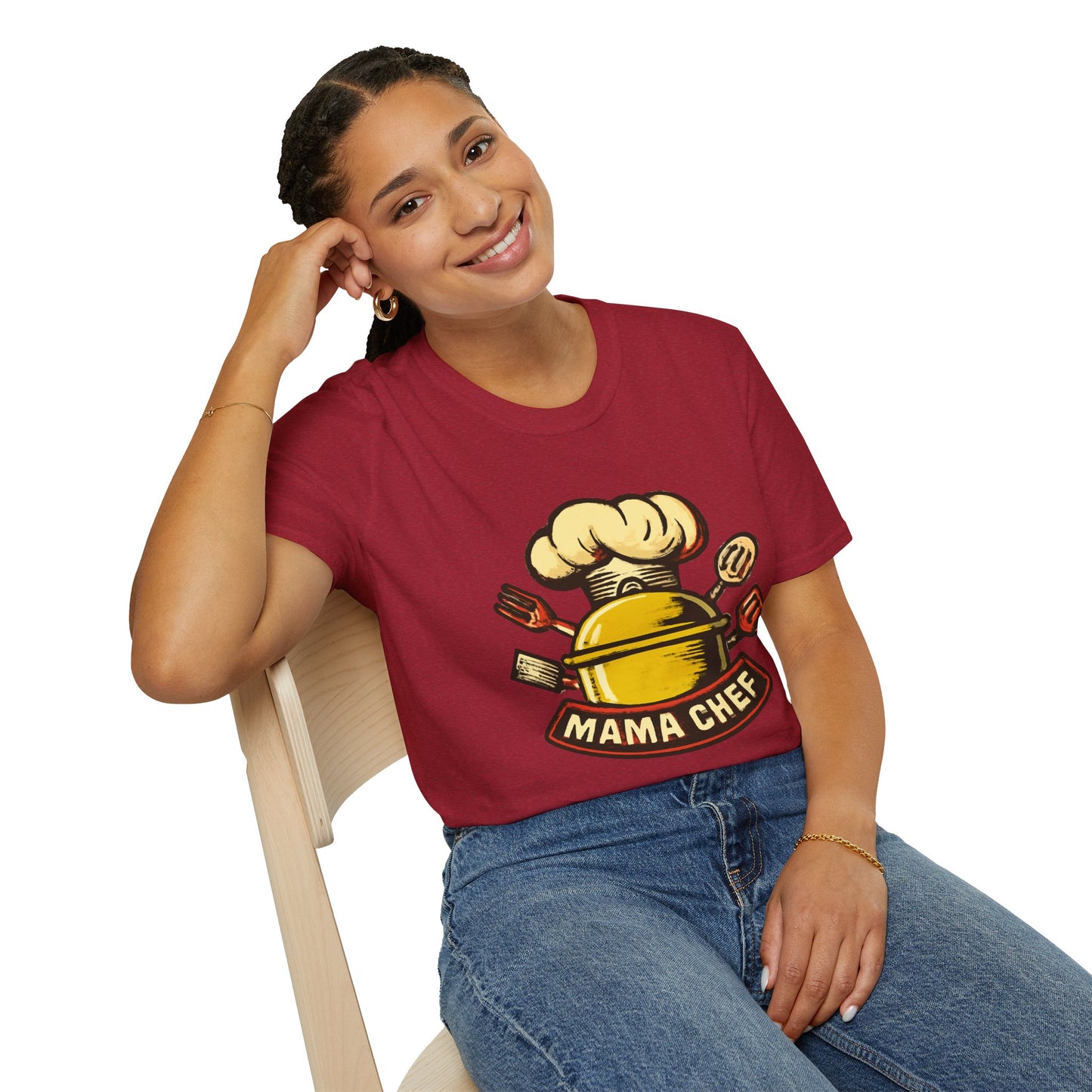 Mama Chef Unisex Softstyle T-Shirt, Cooking Gift, Foodie Apparel, Chef Shirt, Kitchen Lover Tee, Culinary Humor