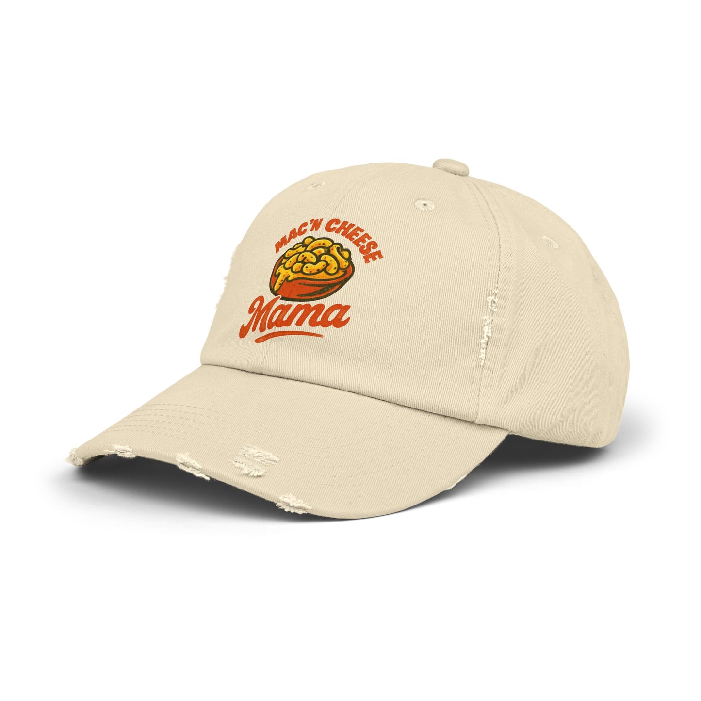 Mac n Cheese Mama Distressed Cap, Funny Baseball Hat, Gift for Chefs, Foodie Apparel, Cooking Mom Gift, Trendy Unisex Hat