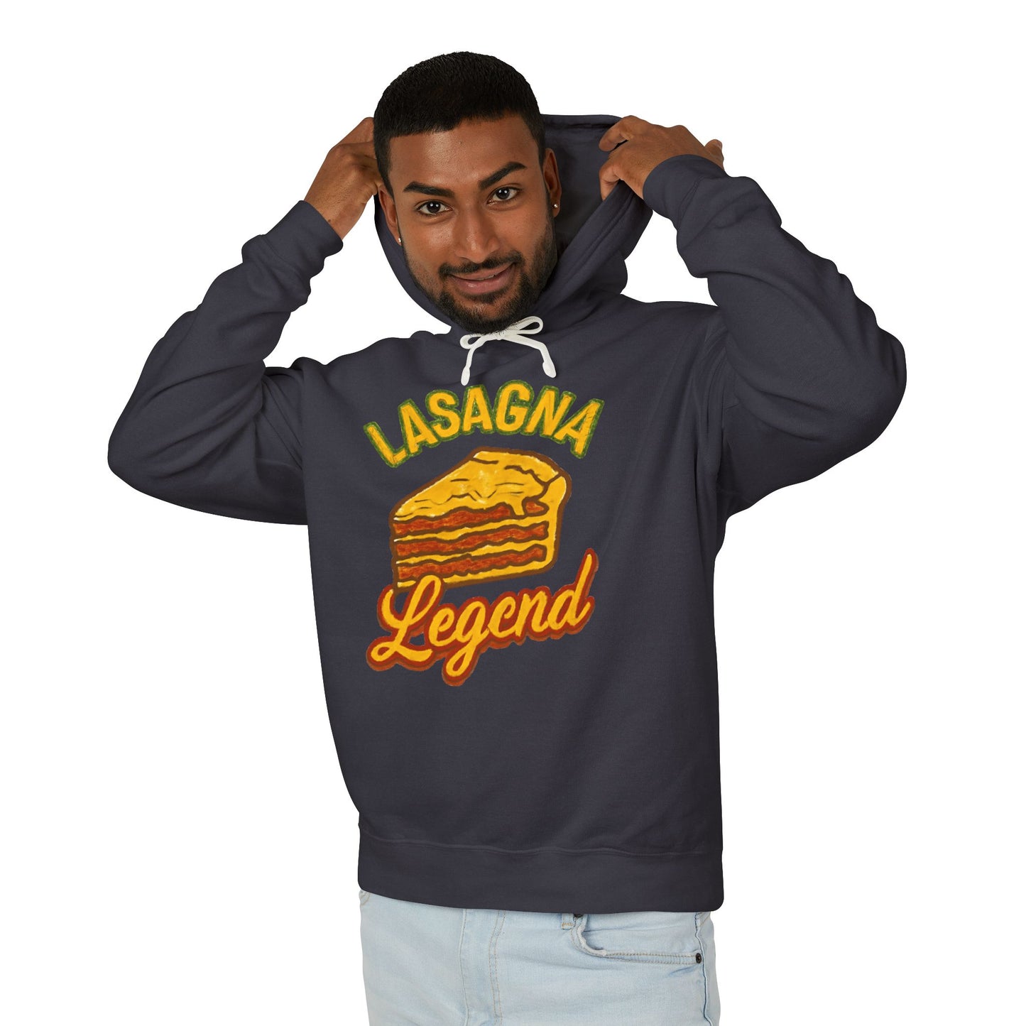 Lasagna Legend Unisex Hoodie - Comfy Sweatshirt for Food Lovers, Great Gift for Chefs, Foodie Apparel, Funny Cooking Wear, Culinary Humor