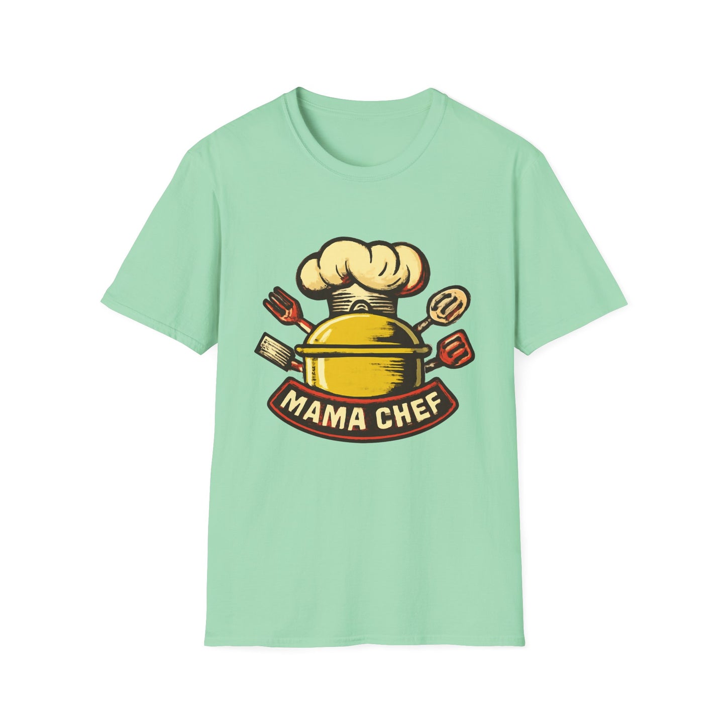Mama Chef Unisex Softstyle T-Shirt, Cooking Gift, Foodie Apparel, Chef Shirt, Kitchen Lover Tee, Culinary Humor