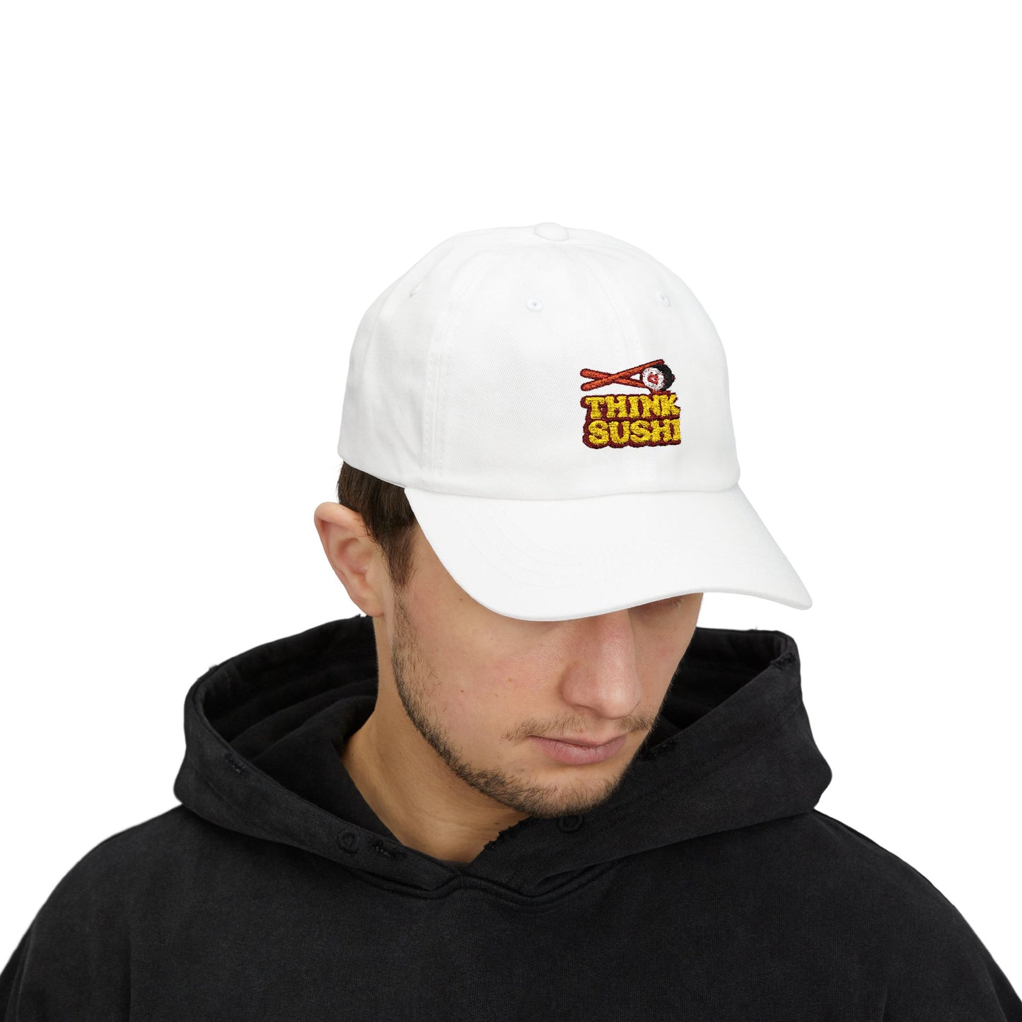 Sushi Lover's Dad Cap | Think Sushi Hat, Casual Wear, Summer Accessory, Gift for Foodies, Trendy Headwear