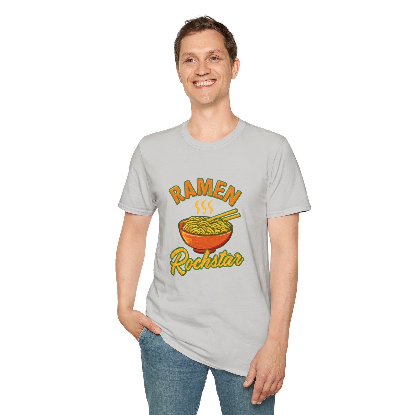 Ramen Rockstar Unisex T-Shirt, Funny Foodie Top, Gift for Sushi Lovers, Casual Wear, Kitchen Apparel, Foodie Tee