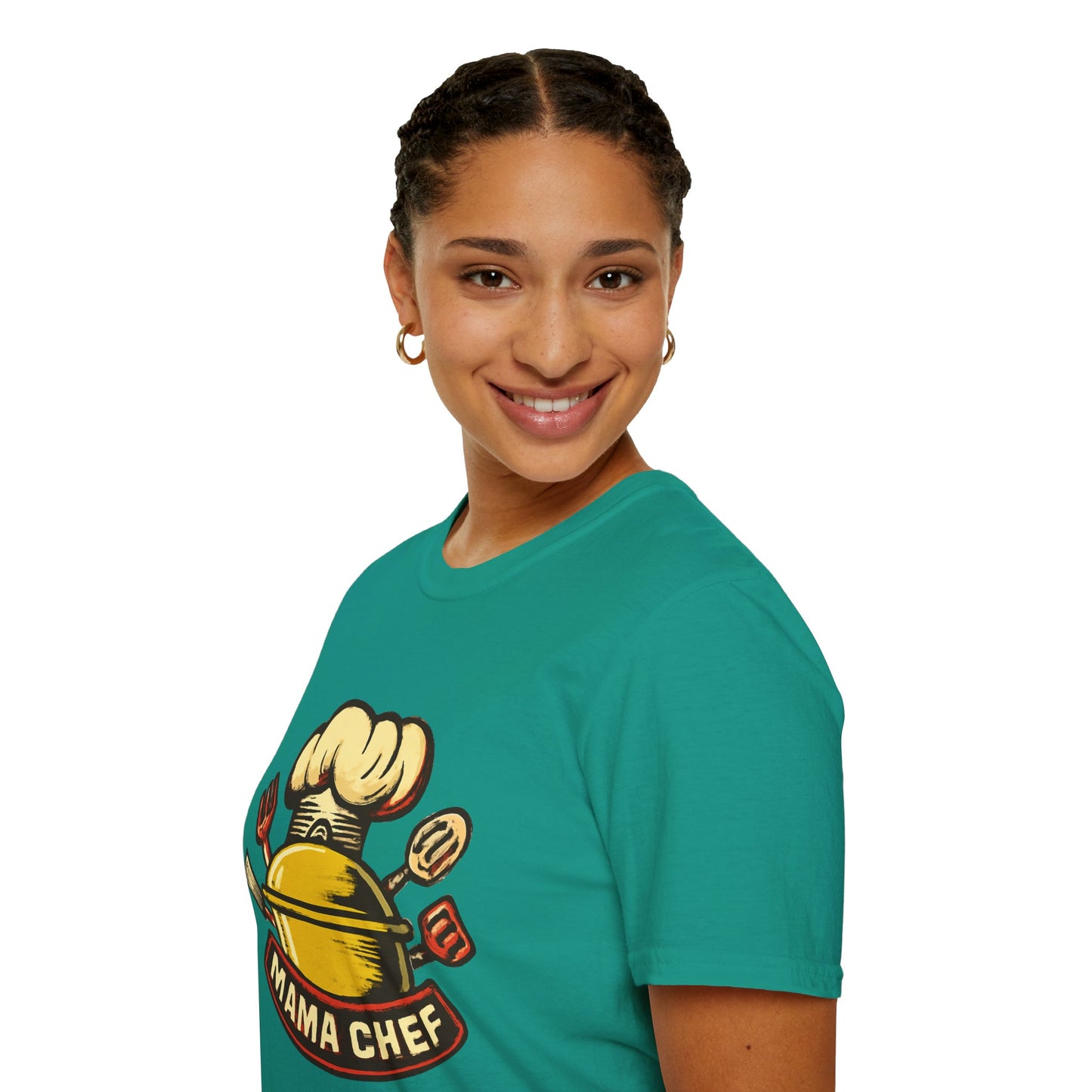 Mama Chef Unisex Softstyle T-Shirt, Cooking Gift, Foodie Apparel, Chef Shirt, Kitchen Lover Tee, Culinary Humor