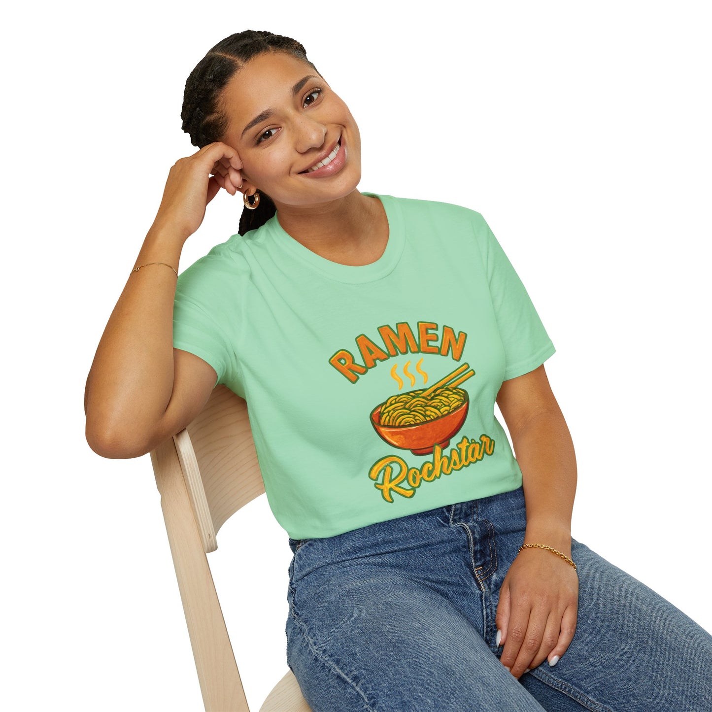 Ramen Rockstar Unisex T-Shirt, Funny Foodie Top, Gift for Sushi Lovers, Casual Wear, Kitchen Apparel, Foodie Tee