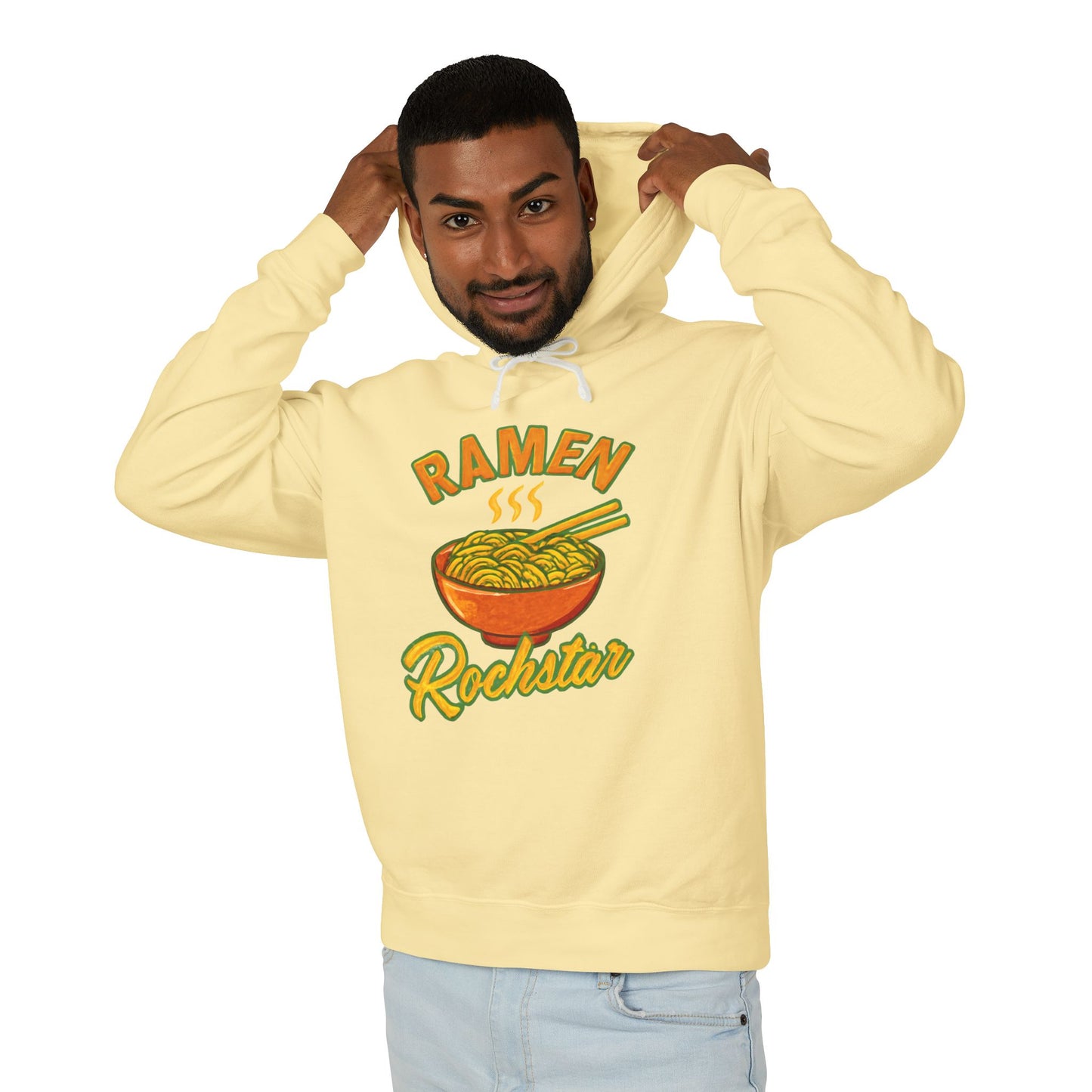 Ramen Rockstar Hoodie | Unisex Lightweight Sweatshirt, Foodie Gift, Fun Fashion, Cozy Wear, Casual Style, Unique Apparel