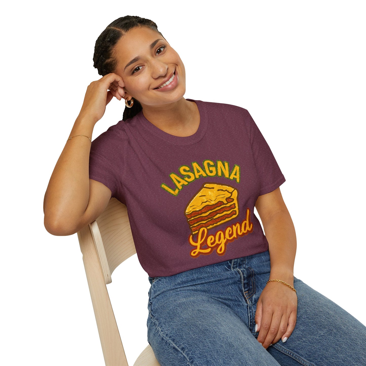 Lasagna Legend Unisex Softstyle T-Shirt, Fun Foodie Tee, Cooking Humor Shirt, Gift for Chefs, Casual Everyday Wear