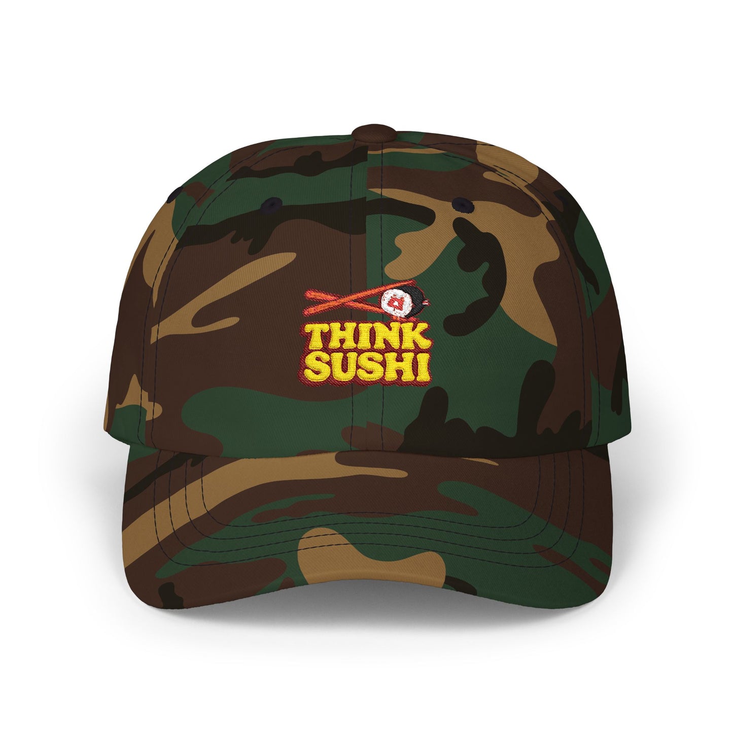 Sushi Lover's Dad Cap | Think Sushi Hat, Casual Wear, Summer Accessory, Gift for Foodies, Trendy Headwear