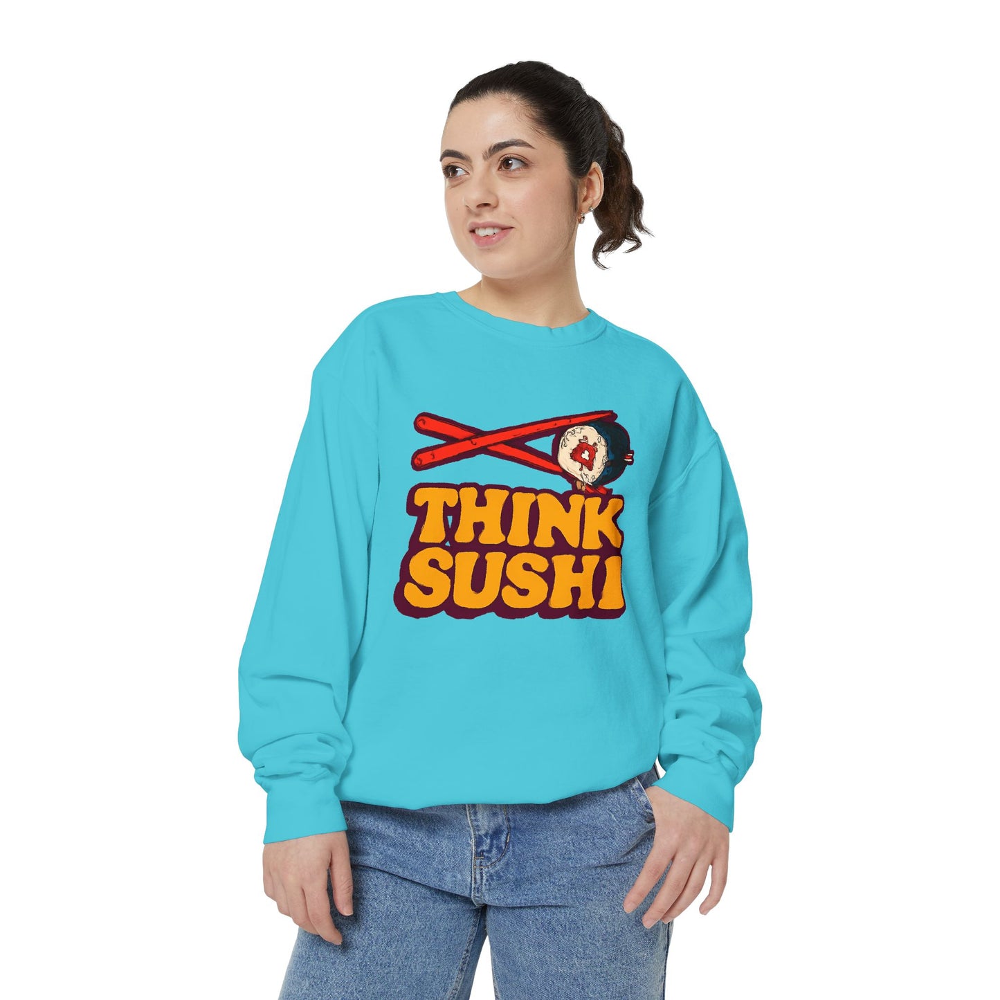 Sushi-Inspired Unisex Sweatshirt - Cozy & Fun, Perfect for Foodies, Casual Wear, Gifts for Sushi Lovers, Food-Themed Apparel