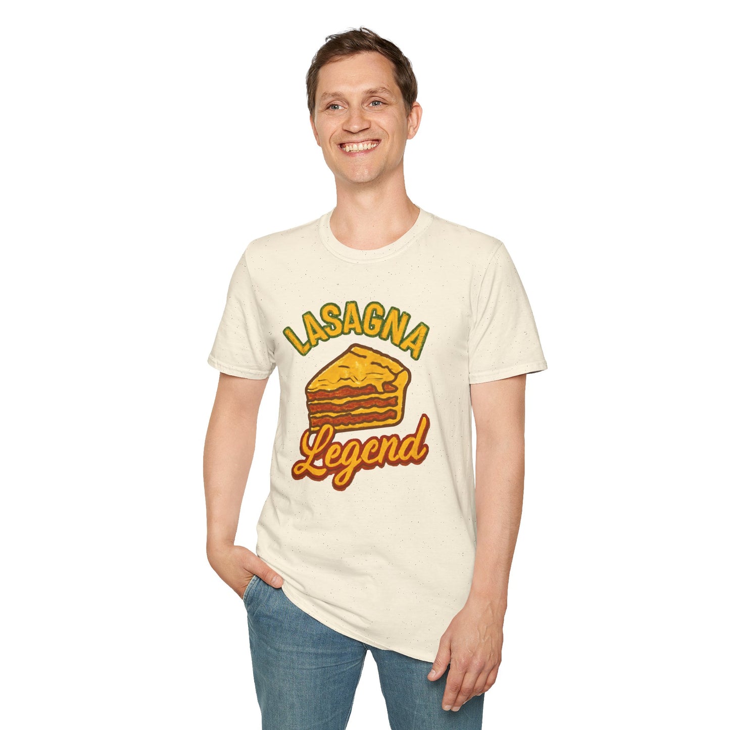 Lasagna Legend Unisex Softstyle T-Shirt, Fun Foodie Tee, Cooking Humor Shirt, Gift for Chefs, Casual Everyday Wear