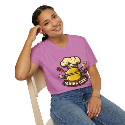 Mama Chef Unisex Softstyle T-Shirt, Cooking Gift, Foodie Apparel, Chef Shirt, Kitchen Lover Tee, Culinary Humor