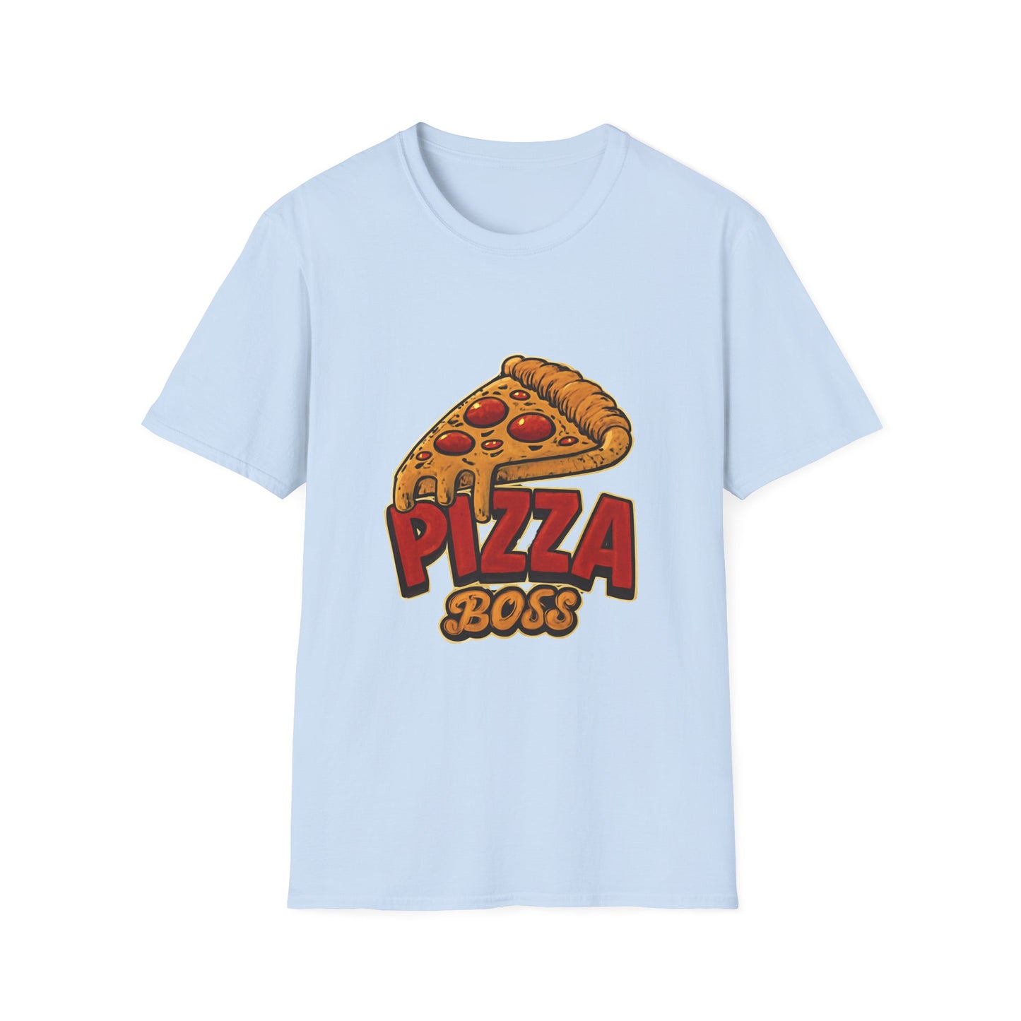 Pizza Boss Unisex Softstyle T-Shirt - Fun Foodie Gift, Casual Wear, Kitchen Enthusiast, Birthday Present, Pizza Lover Apparel