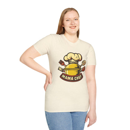 Mama Chef Unisex Softstyle T-Shirt, Cooking Gift, Foodie Apparel, Chef Shirt, Kitchen Lover Tee, Culinary Humor