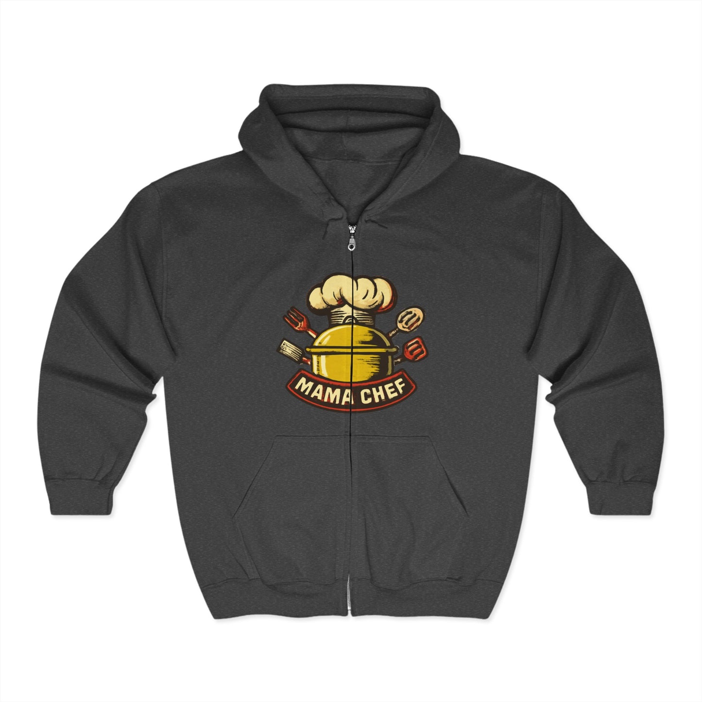 Mama Chef Unisex Heavy Blend Full Zip Hoodie - Gift for Cooking Lovers, Culinary Enthusiasts, Foodie Apparel, Kitchen Humor Sweatshirt