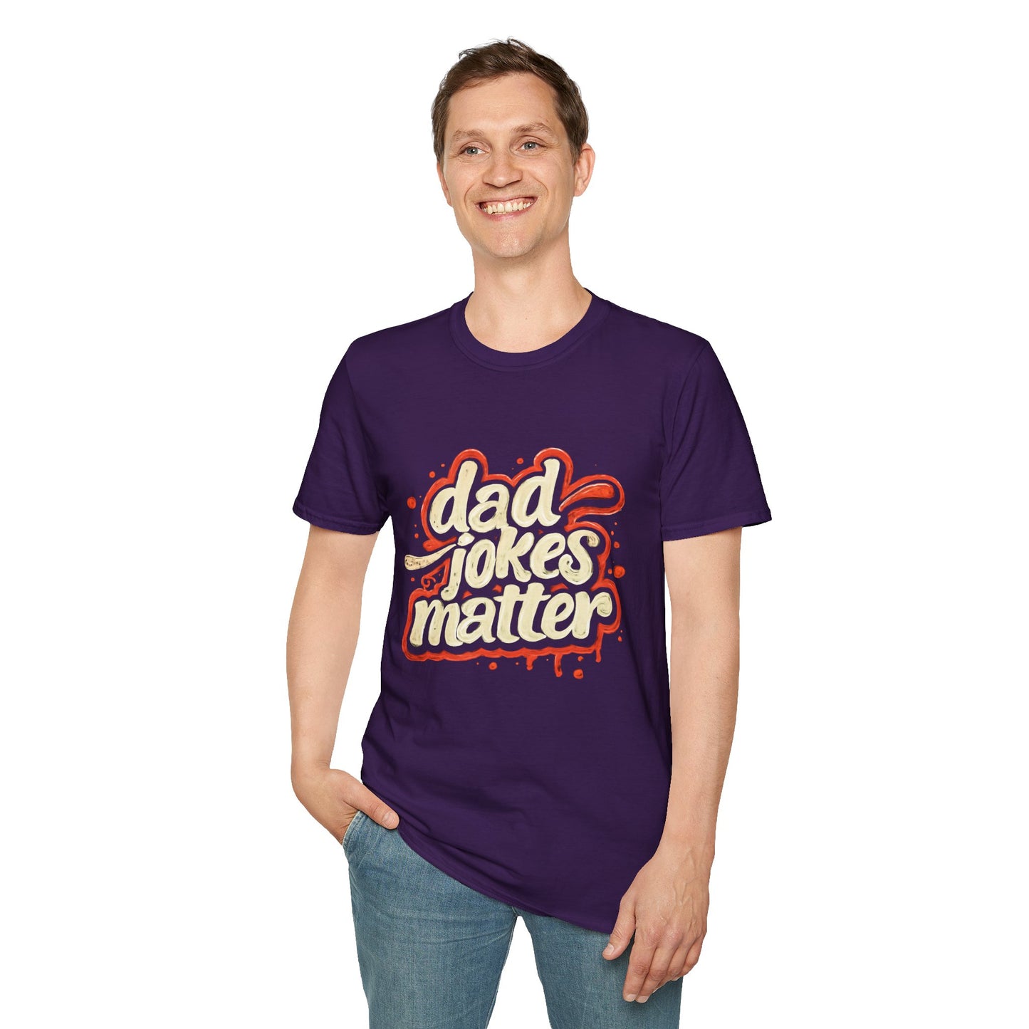 Dad Jokes Matter T-Shirt - Funny Gift for Dads, Father’s Day Apparel, Unisex Softstyle Tee, Humorous Dad T-Shirt, Casual Wear