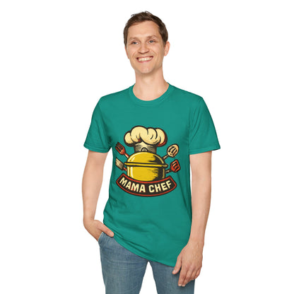 Mama Chef Unisex Softstyle T-Shirt, Cooking Gift, Foodie Apparel, Chef Shirt, Kitchen Lover Tee, Culinary Humor