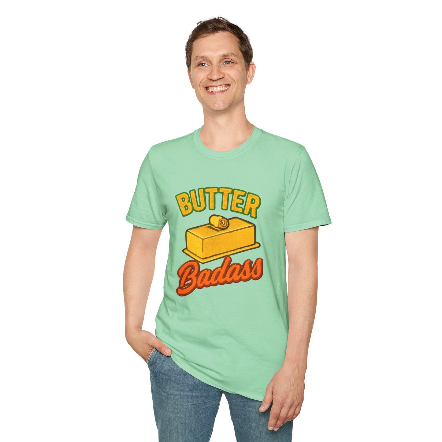 Butter Badass Unisex T-Shirt | Funny Graphic Tee | Casual Wear for Foodies, Unique Gift for Birthdays, Funny Gift, Summer Style
