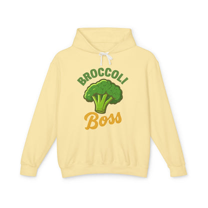 Broccoli Boss Unisex Lightweight Hoodie, Funny Sweatshirt, Vegan Gift, Plant-Based Apparel, Eco-Friendly Fashion, Perfect for Any Occasion