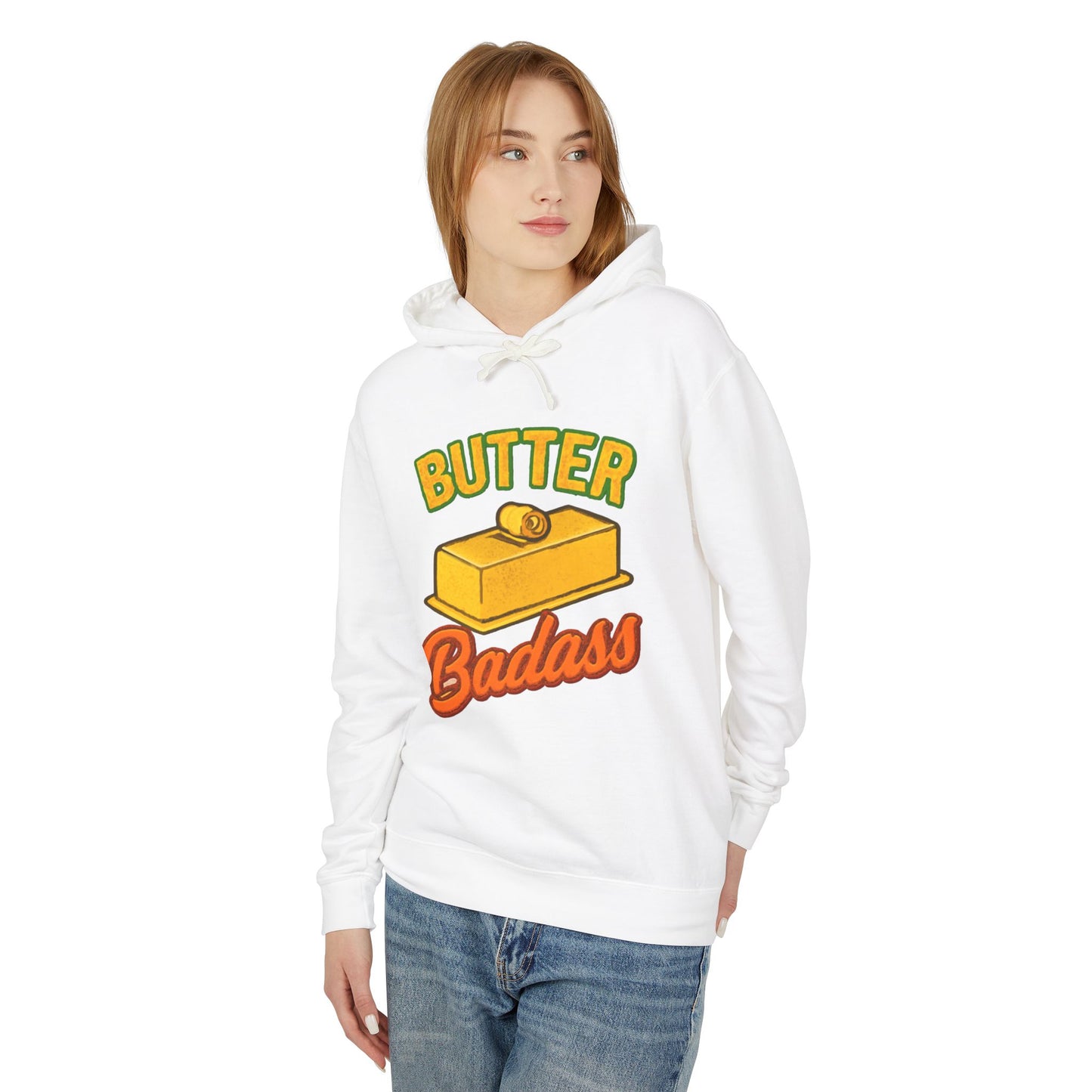 Butter Badass Hoodie - Fun Unisex Lightweight Sweatshirt, Gifts for Foodies, Casual Wear, Birthday, Kitchen Humor