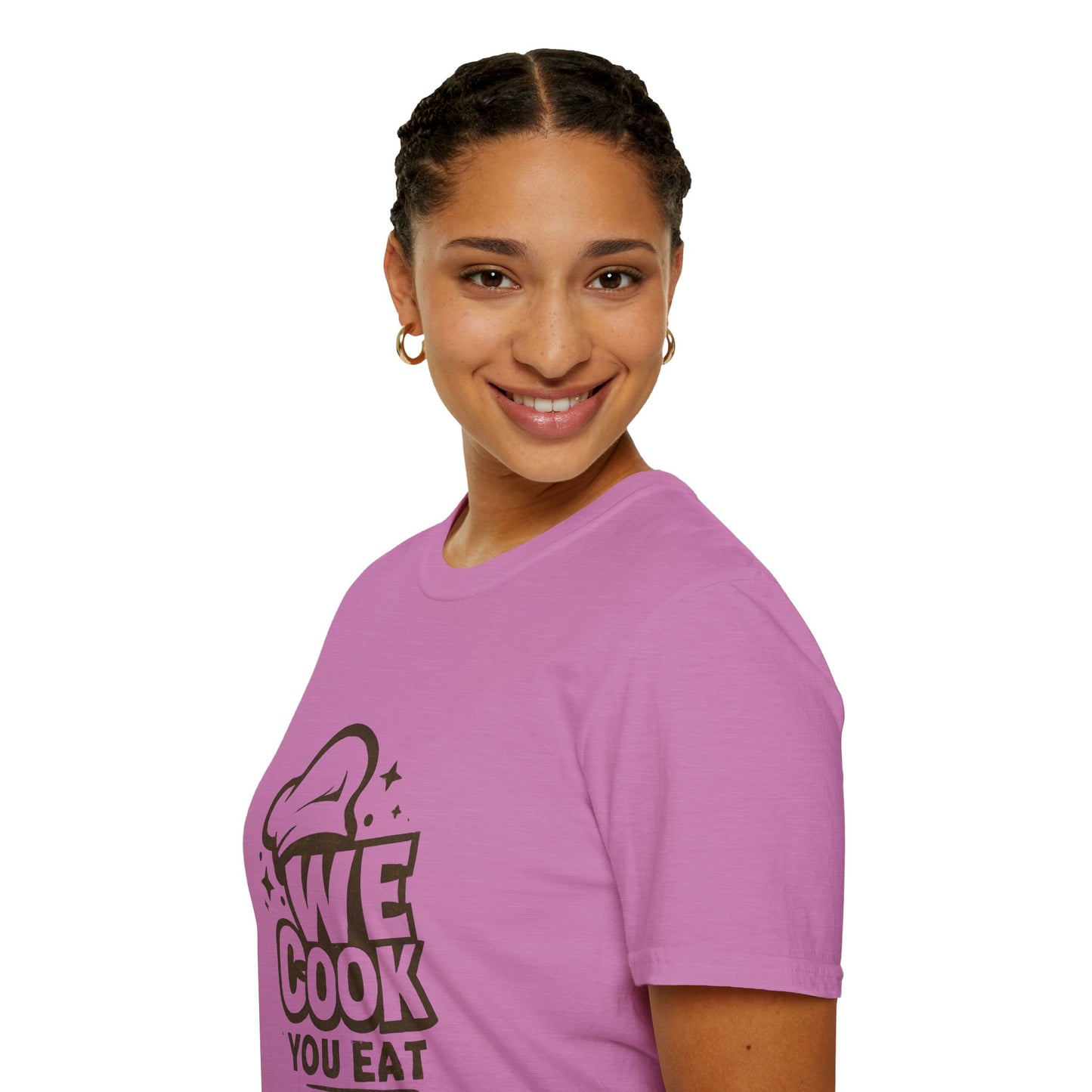 Chef's Humor T-Shirt, Funny Cooking Top, We Cook You Eat Tee, Gift for Foodies, Unisex Kitchen Shirt