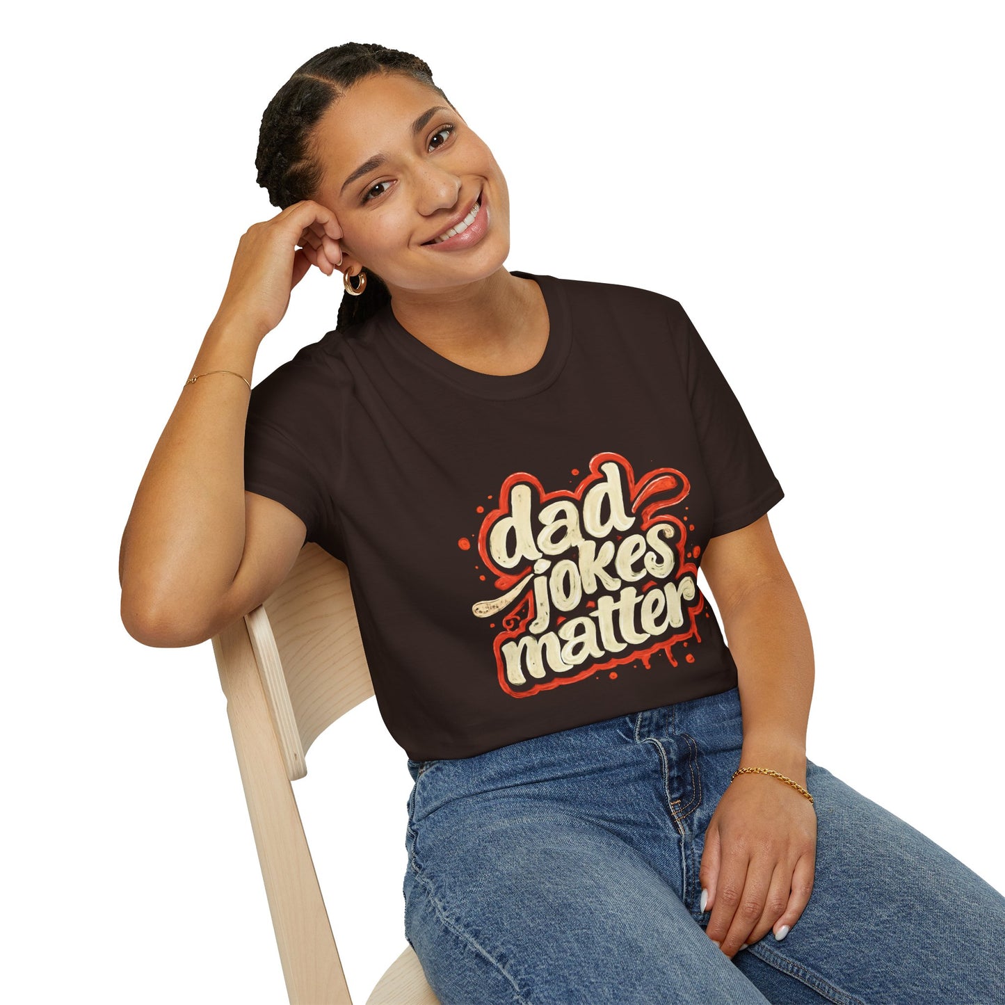 Dad Jokes Matter T-Shirt - Funny Gift for Dads, Father’s Day Apparel, Unisex Softstyle Tee, Humorous Dad T-Shirt, Casual Wear