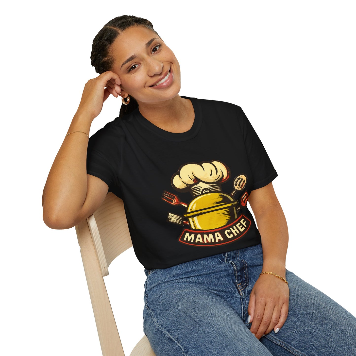Mama Chef Unisex Softstyle T-Shirt, Cooking Gift, Foodie Apparel, Chef Shirt, Kitchen Lover Tee, Culinary Humor