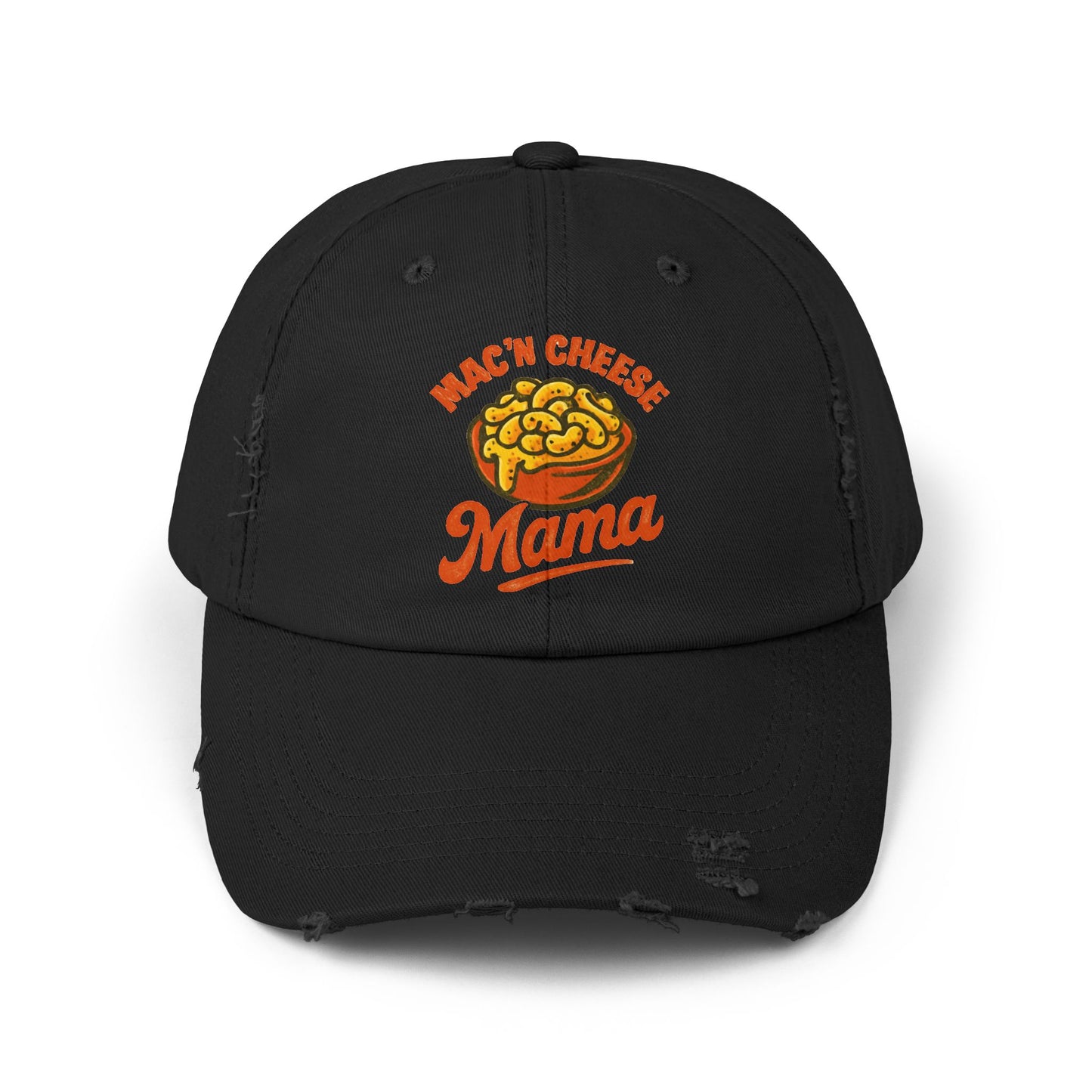 Mac n Cheese Mama Distressed Cap, Funny Baseball Hat, Gift for Chefs, Foodie Apparel, Cooking Mom Gift, Trendy Unisex Hat