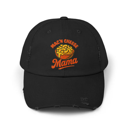 Mac n Cheese Mama Distressed Cap, Funny Baseball Hat, Gift for Chefs, Foodie Apparel, Cooking Mom Gift, Trendy Unisex Hat