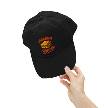 Lasagna Lover Distressed Cap | Fun Foodie Hat, Gift for Chefs, Cooking Enthusiasts, Casual Style Accessories, Foodie Fashion
