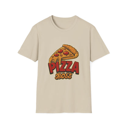Pizza Boss Unisex Softstyle T-Shirt - Fun Foodie Gift, Casual Wear, Kitchen Enthusiast, Birthday Present, Pizza Lover Apparel